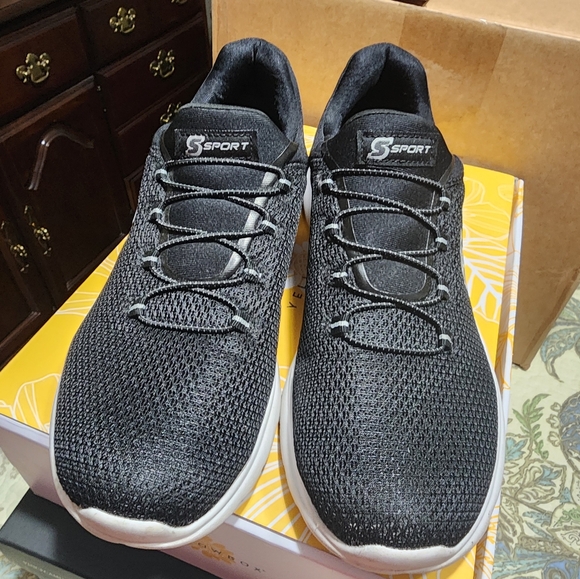 Black S Sport Athletic Shoes. Sketchers, worn twice, no box. Slip-on - Picture 1 of 5